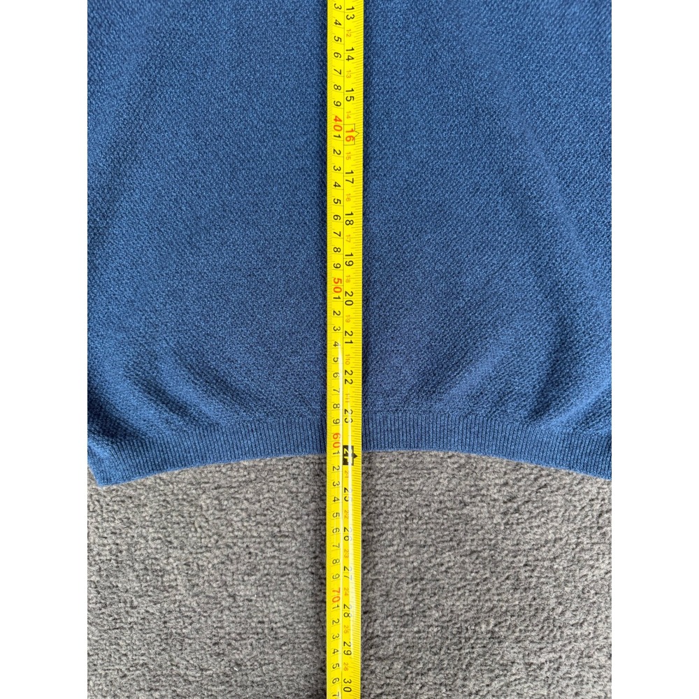 Weatherproof Vintage Mens Blue Knit Polo Shirt Short Sleeve 100% Cotton Size M - Picture 4 of 5
